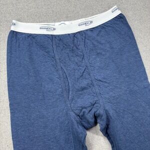 Vintage Duofold Thermal Base Layer Pants Mens M Blue Wool Blend USA Made *REPAIR